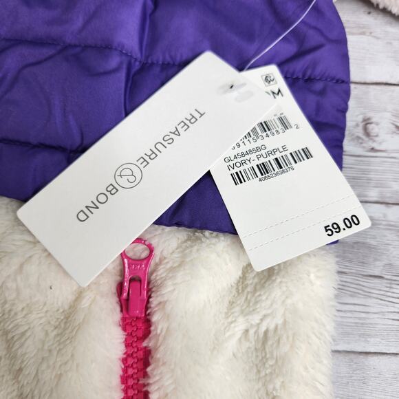 Treasure & Bond Kid's Quilted Fleece Jacket Ivory XL NWT - Picture 6 of 9